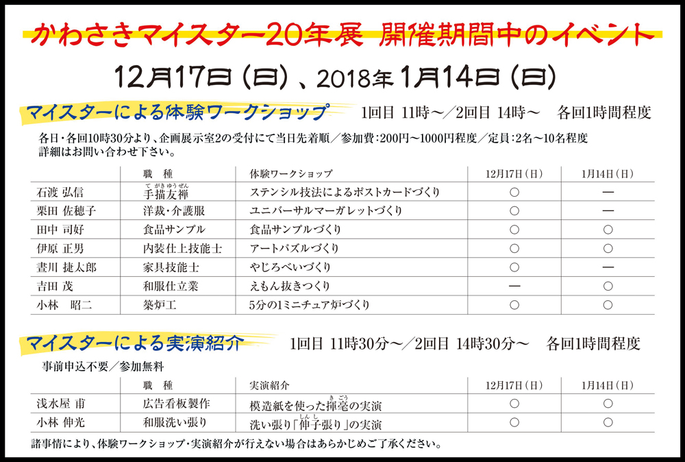 期間中のワークショップ