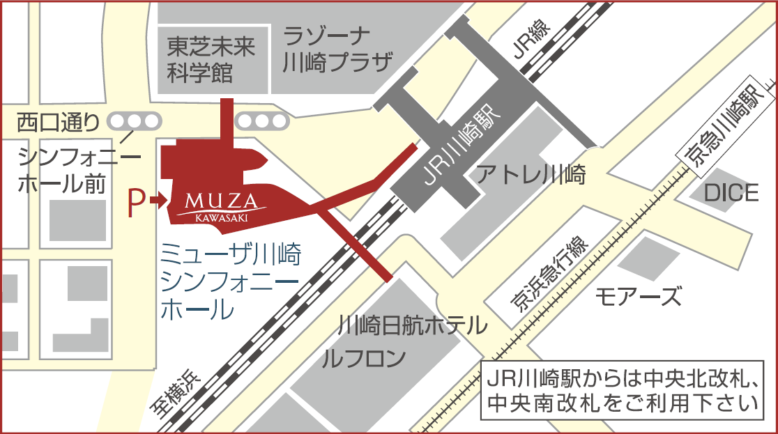 ミューザ川崎シンフォニーホールの地図